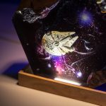 Interstellar Resin Lamp Spaceship Night Light Close Up