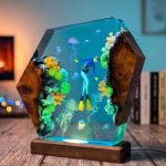 Jellyfish Diver Resin Lamp Home Decor