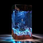 Kento Nanami Epoxy Lamp Blue Lightning Night Light Display