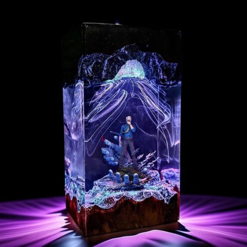 Kento Nanami Epoxy Night Light Storm Cloud Effect Display