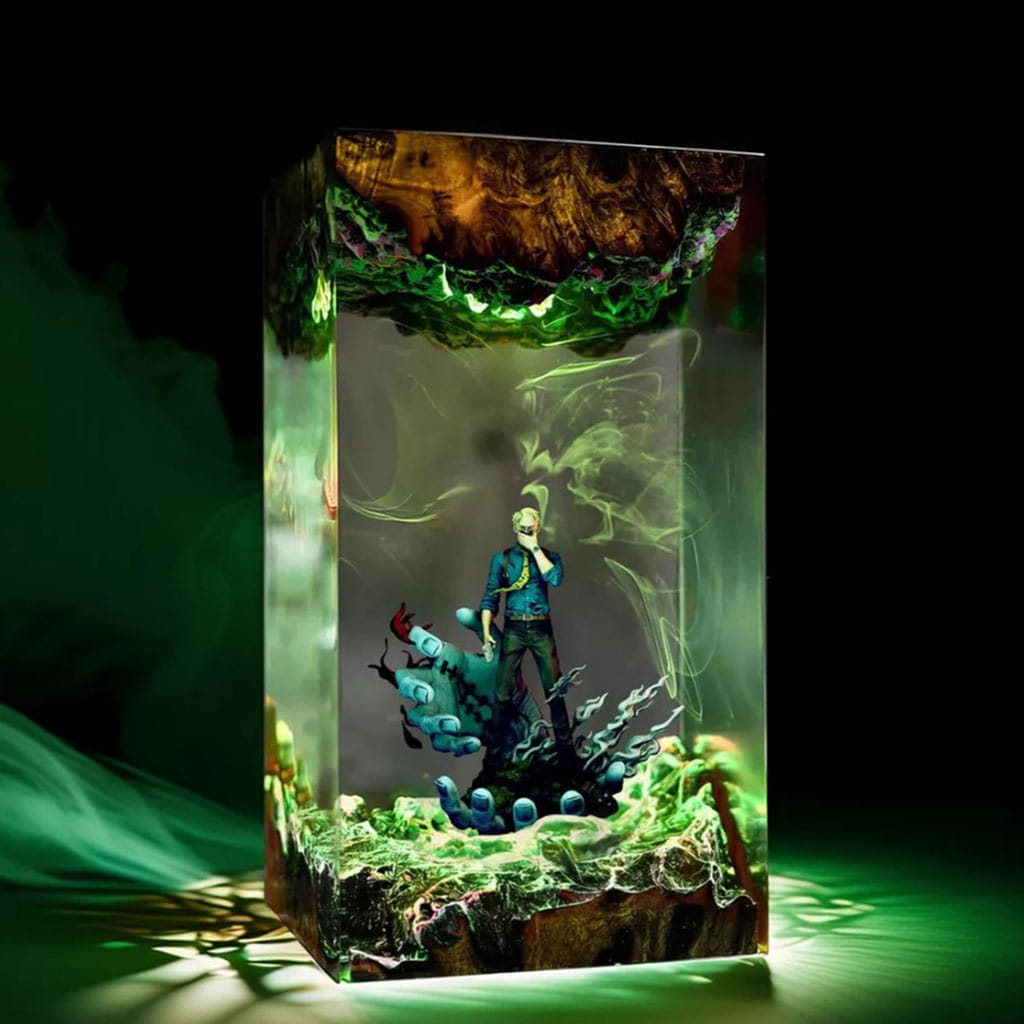 Kento Nanami Resin Lamp Green Glow Jujutsu Kaisen Light