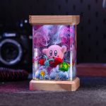 Kirby Dream Land Resin Lamp Dark Background Decor