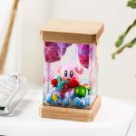 Kirby Resin Lamp Close Up Pink Glow