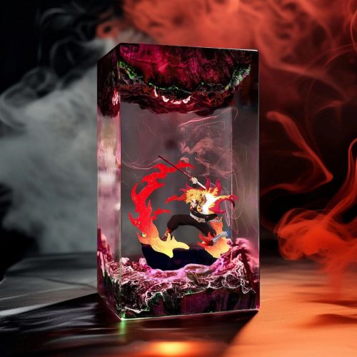 Kyojuro Rengoku Epoxy Lamp Demon Slayer Red Smoke Glow