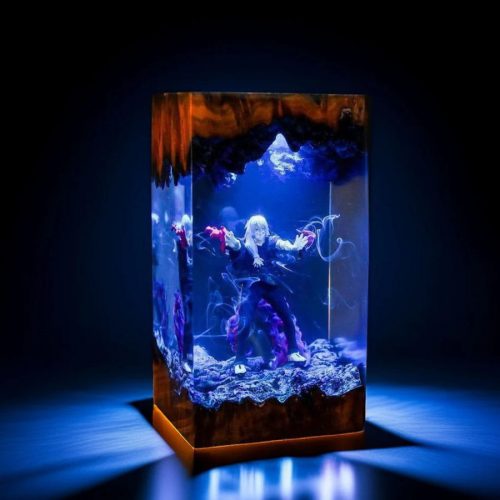 Mahito Resin Lamp Blue Glow Jujutsu Kaisen Night Light