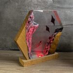 Manta Ray Hexagon Lamp Pink LED Glow