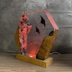 Manta Ray Hexagon Lamp Red LED Glow