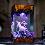 Mononoke Epoxy Lamp Purple Glow San Wolf Night Light