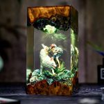 Mononoke Epoxy Night Light Green Glow San Wolf Display