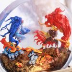 One Piece Night Light Resin Epoxy Akaza vs Rengoku Lamp