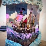 One Piece Resin Lamp Going Merry Ship Wave Base Detail