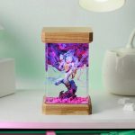 One Piece Resin Lamp Luffy Gear 5 Wooden Base