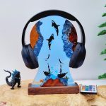 Orca Killer Whale Resin Headphone Holder