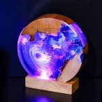 Purple Glow Black Hole Resin Night Light
