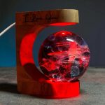 Red Glow Galaxy Globe Resin Night Light