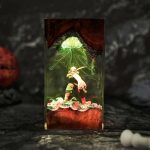 Rengoku Epoxy Lamp Green Amber Glow Night Light Display