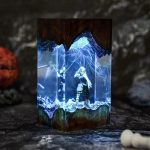 Rengoku Epoxy Night Light Blue White Glow Handmade Display
