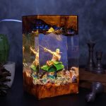 Roronoa Zoro Resin Lamp One Piece Blue Green Light