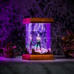 Roronoa Zoro Resin Lamp Scar Design Pink Purple Glow