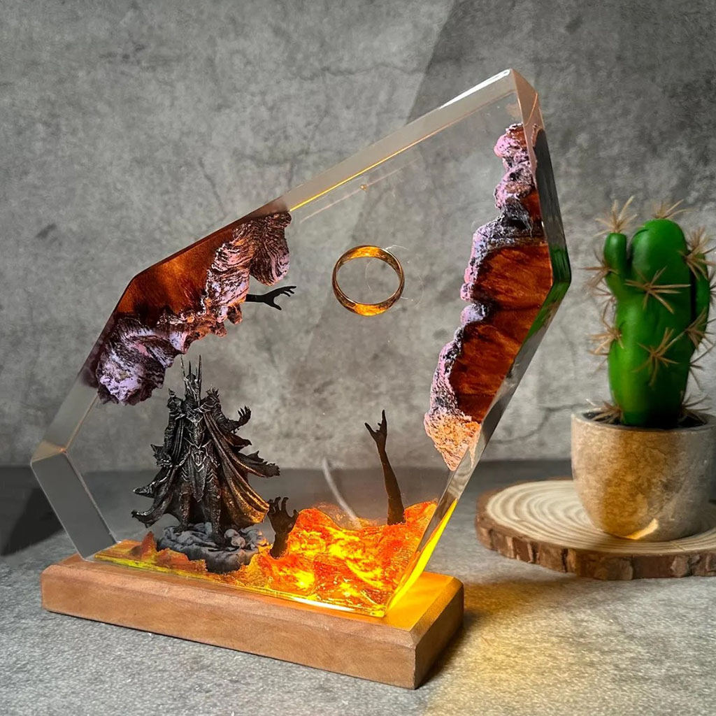 Sauron Resin Lamp with One Ring Lord of the Rings Decor