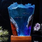 Scuba Shark Resin Lamp Blue LED Glow