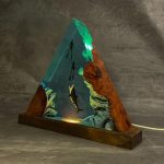 Shark Diver Triangle Resin Lamp Blue