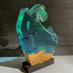 Shark Ocean Wave Lamp Green Blue Glow