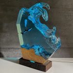 Shark Wave Resin Lamp Bright Blue Glow