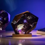 Spaceship Resin Lamp Blue Desk Glow