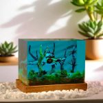Spinosaur Diorama Lamp with Succulents