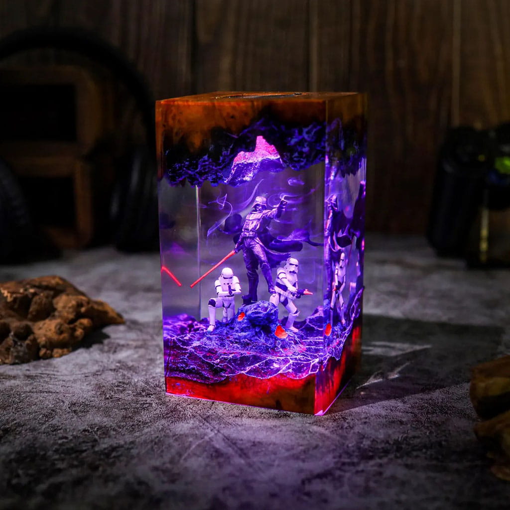 Star Wars Darth Vader Stormtroopers Resin Lamp Purple Glow
