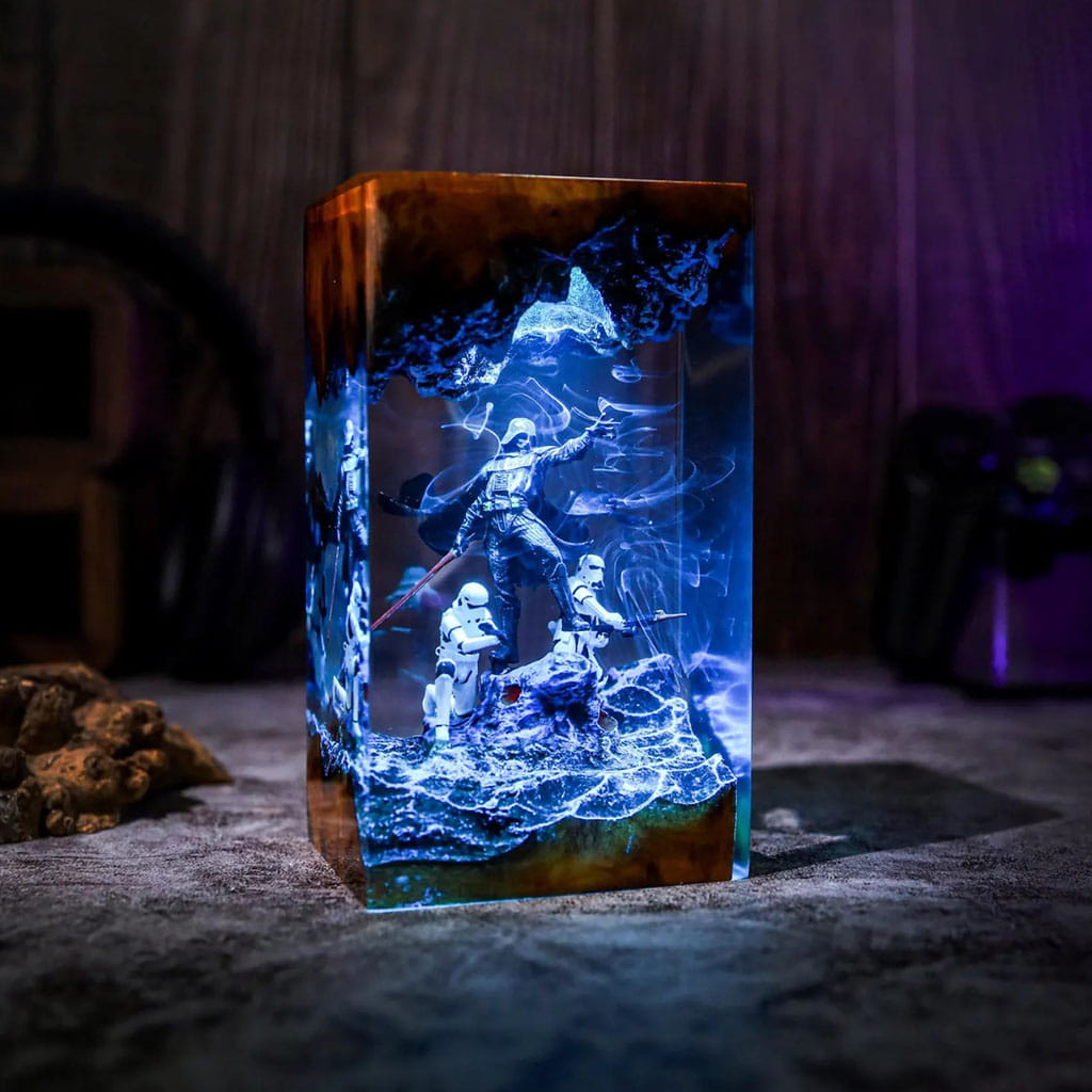 Star Wars Resin Lamp Vader Stormtroopers Mountain Scene