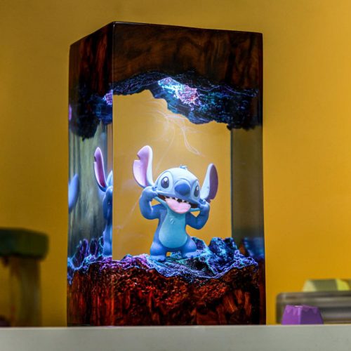 Stitch Epoxy Lamp Yellow Backlight Handmade Night Light