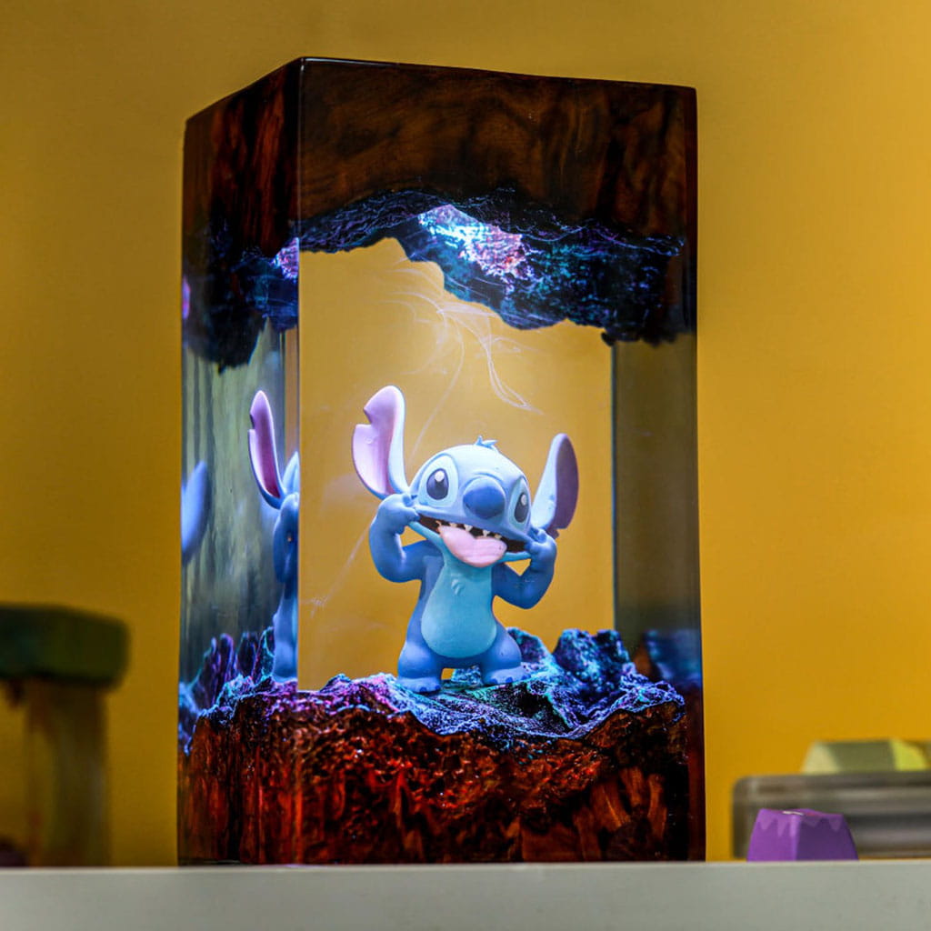 Stitch Epoxy Lamp Yellow Backlight Handmade Night Light