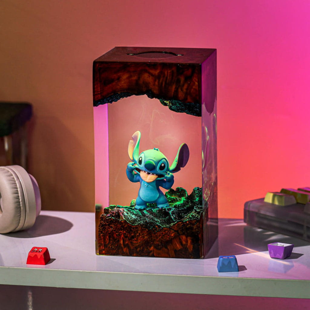 Stitch Resin Lamp Sunset Orange Glow Night Light Desk Decor