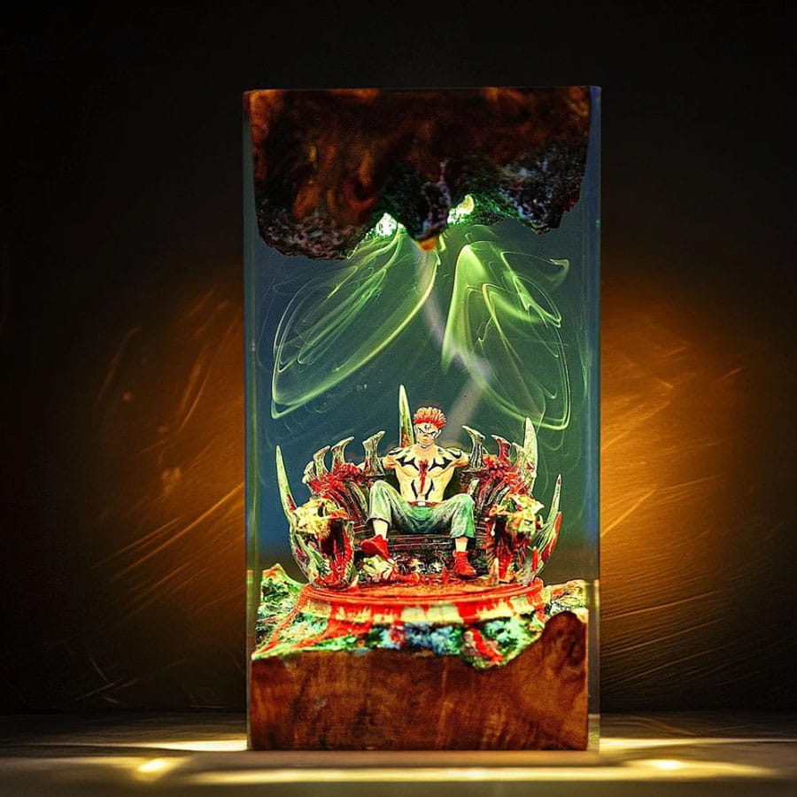 Sukuna Resin Lamp Warm Amber Glow Jujutsu Kaisen Display