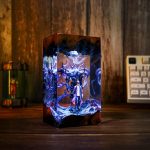 Sung Jinwoo Resin Lamp Shadow Monarch Solo Leveling Handmade Epoxy Night Light Angle View