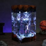 Sung Jinwoo Resin Lamp Shadow Monarch Solo Leveling Handmade Epoxy Night Light Ice Blue