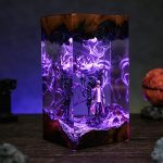 Sung Jinwoo Resin Lamp Shadow Monarch Solo Leveling Handmade Epoxy Night Light Side View