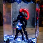 Sung Jinwoo vs Igris Epoxy Resin Lamp Solo Leveling Handmade Night Light Figure Detail