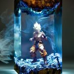 Super Saiyan Night Light Goku Resin Lamp Detail