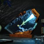 Super Saiyan Vegeta Resin Lamp, Blue White LED Epoxy Night Light