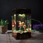 Superman Night Light Green Yellow Glow Resin Lamp