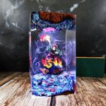 Tanjiro Flame Sword Resin Lamp Demon Slayer Handmade Epoxy Night Light Lavender Purple