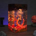 Tanjiro and Nezuko Hinokami Kagura Resin Lamp Demon Slayer Warm Orange Light