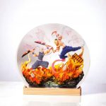 Tengen vs Gyutaro Resin Lamp Demon Slayer Handmade Epoxy Night Light Front View