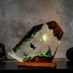 Toothless Resin Lamp Toothless vs Light Fury How to Train Your Dragon Epoxy Night Light Front View