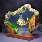 Totoro Resin Lamp Golden Glow Studio Ghibli Forest Display