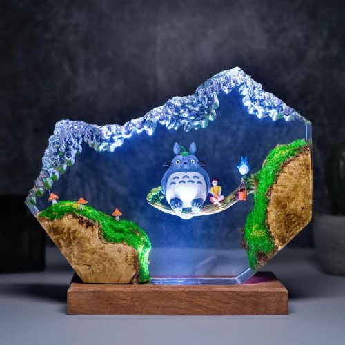 Totoro Resin Lamp Studio Ghibli Forest Swing Night Light