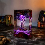 Valorant Omen Epoxy Resin Lamp Handmade Gaming Night Light Purple Glow